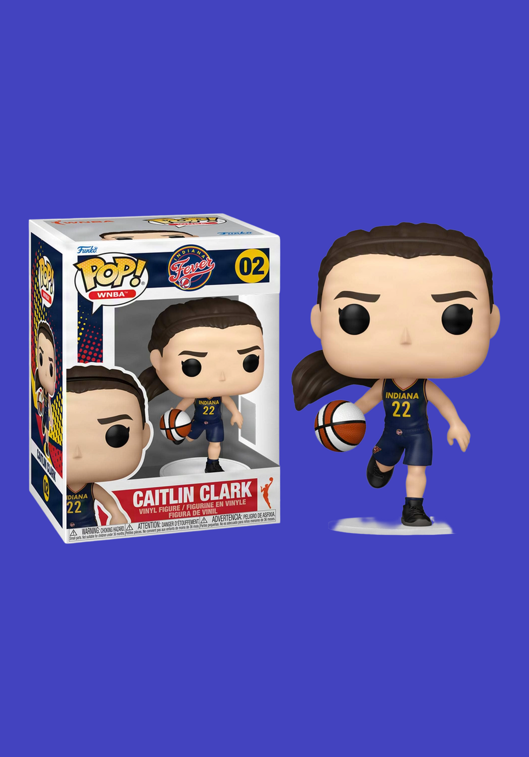 Funko Pop! vinyl figure of a Caitlin Clark, WNBA basketball player with packaging